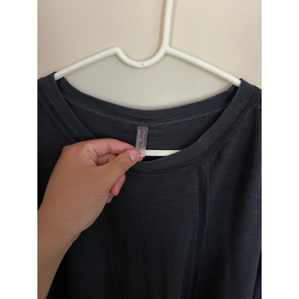 Free People Movement Ten Laps Asymmetric Long Sleeve Cotton Long Sleeve Top- M - Picture 4 of 10
